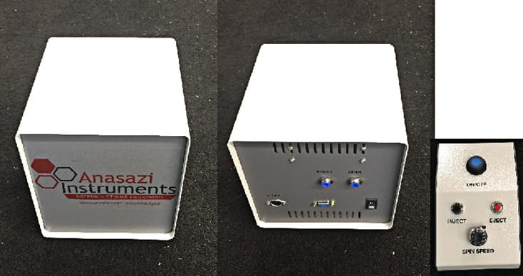 Anasazi Instruments 60 MHz NMR spectrometers near desk with computer equipment